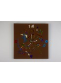 Brown glass artistic clock - Composizione two