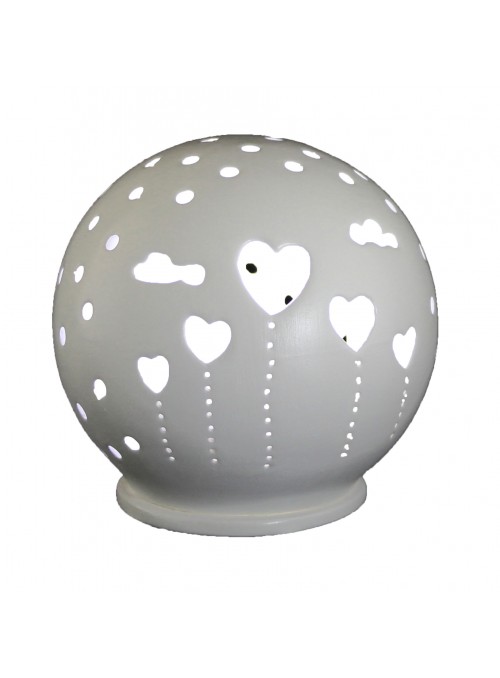 Rounded ceramic mini lamp - Cuori