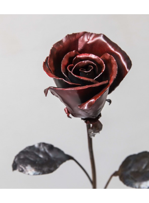 Wrought iron red rose