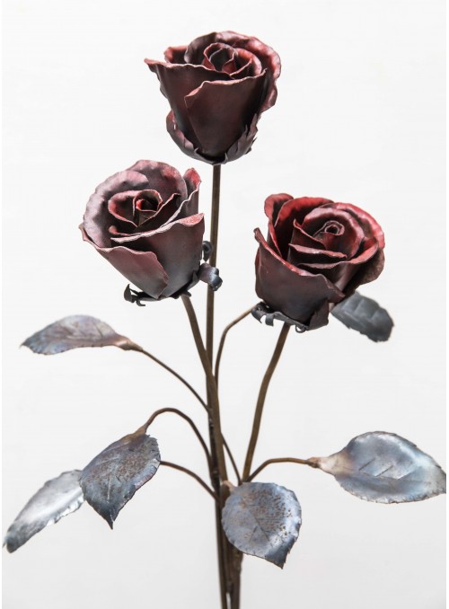 Wrought iron red rose