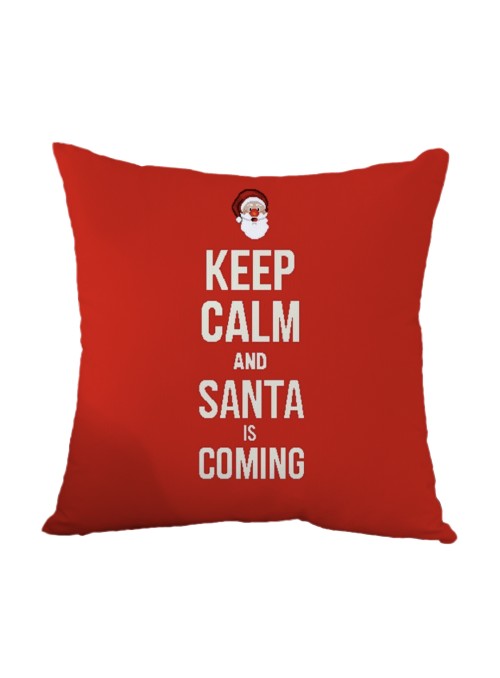 Squared stuffed cushion - Santa is coming