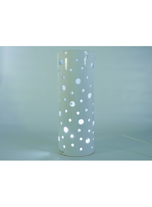 Cylindrical ceramic lamp - Polkadots