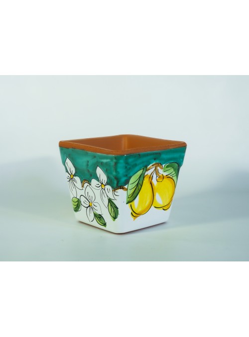Squared ceramic flower vase - Limoni