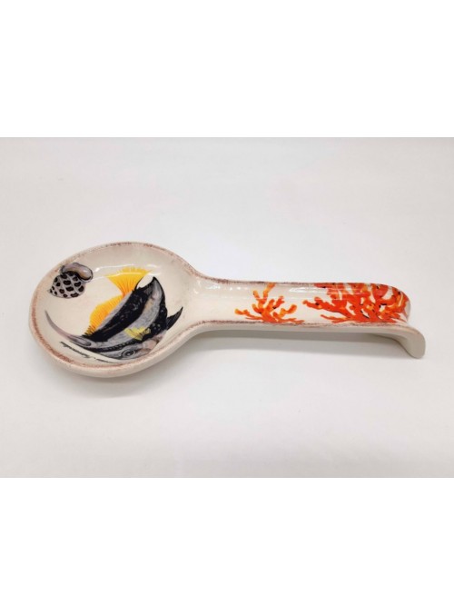 Ceramic spoon rest - Pesci