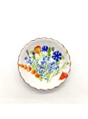 Coppia di piattini in ceramica a forma di fiore