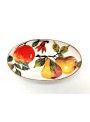 Oval tray in decorated ceramic