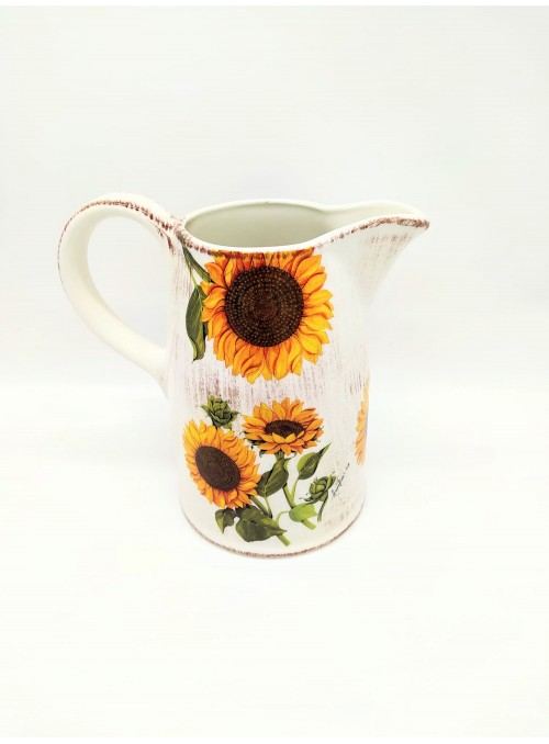 Ceramic pitcher with sunflowrs