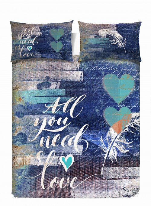 Parure copripiumino matrimoniale - All you need is love