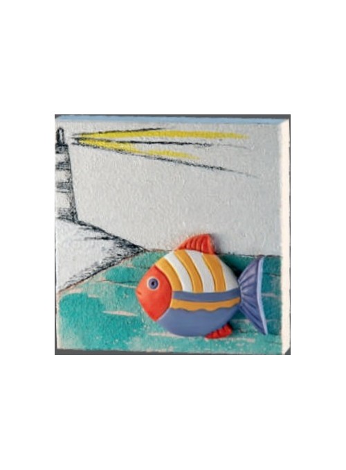 Key hanger in ceramic - Pesce