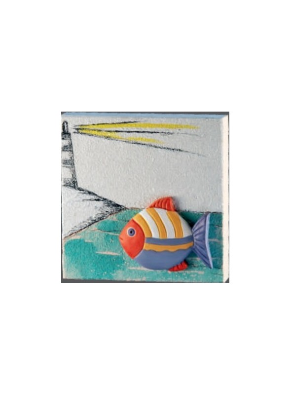 Key hanger in ceramic - Pesce