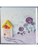 Key hanger in ceramic - Casa love