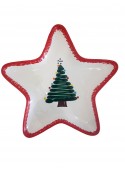 Terracotta Christmas tray - Stella decorata