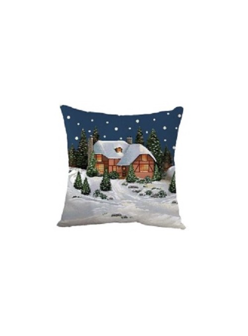 Squared stuffed cushion - Paesaggio innevato