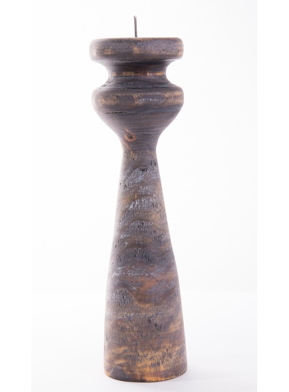 Wooden shabby candlestick