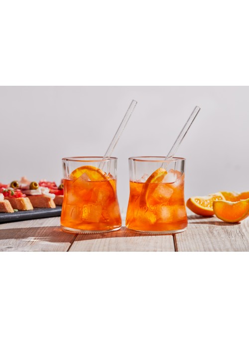 Set 2 bicchieri 40 cl + 2 cannucce 'Aperol'